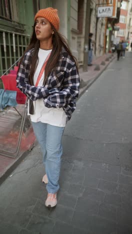 young woman in street style outfit