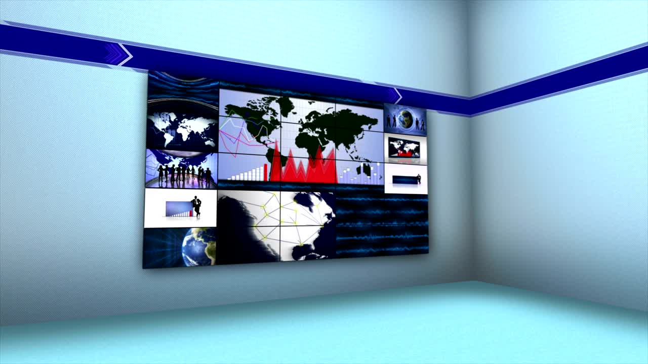 모니터에서 비즈니스 애니메이션, 배경, 렌더링, 애니메이션, 루프