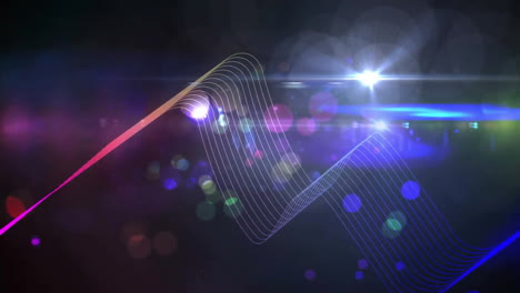 animation of shapes and light spots on black background