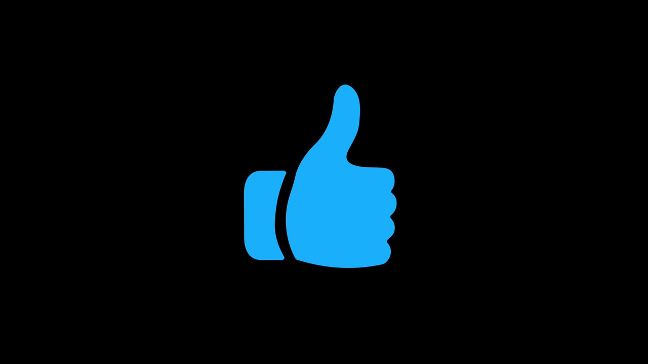 Blue thumbs up graphic animation