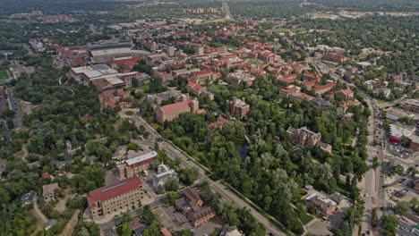 boulder colorado aerial v5 view of university area with different buildings and trees - shot on dji inspire 2, x7, 6k - august 2020