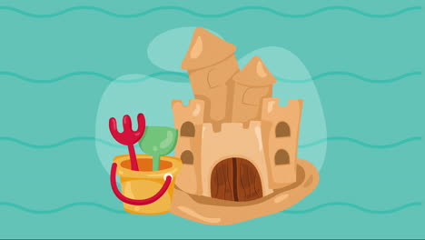 sand castle summer vacation animation