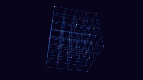 un cubo 3d construido con un patrón de cuadrícula interconectado