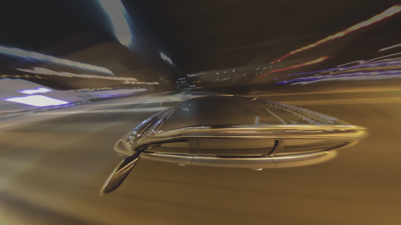 밤에 운전하는 자동차의 시간 경과 영상