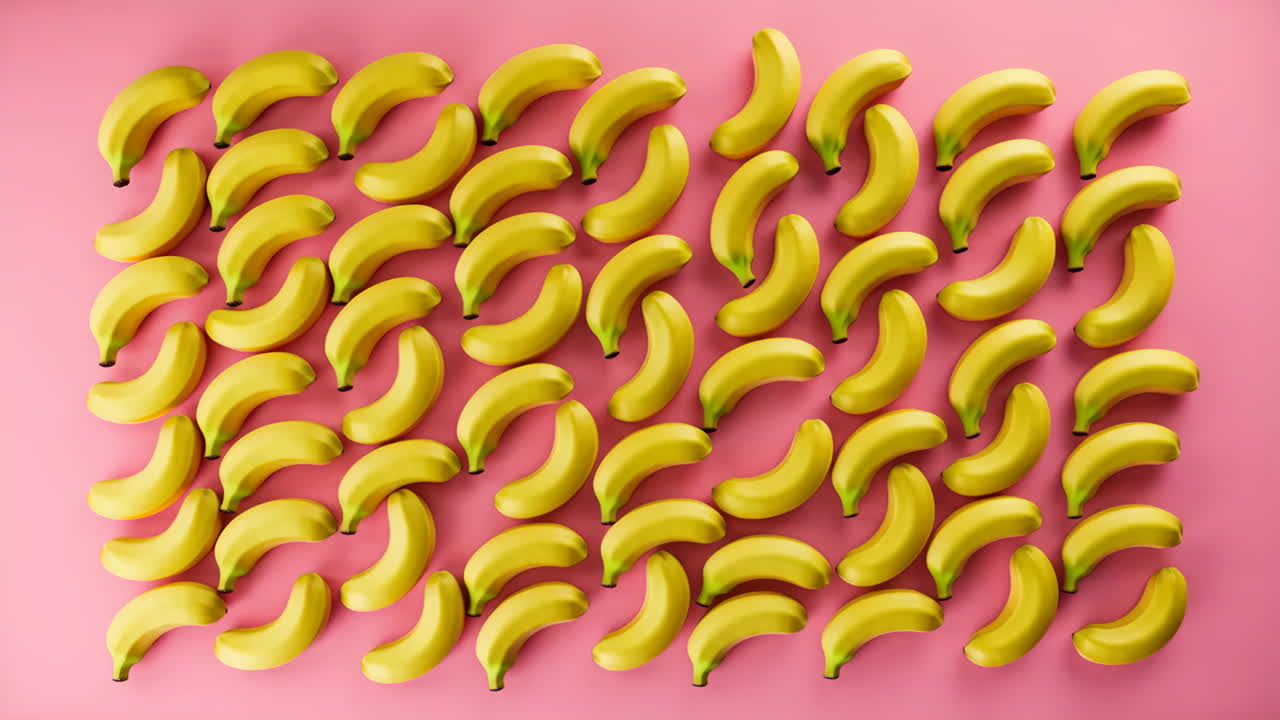 Pattern of Yellow Bananas on a Pink Background