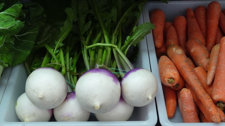 Background with Products at the Vegetable Market