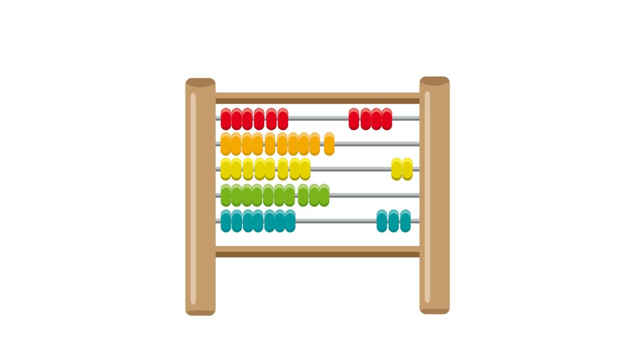 calcular el ábaco colorido. ilustración animada aislada, elemento en bucle