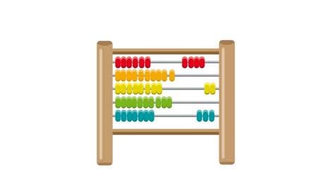 calculate colorful abacus. isolated animated illustration, loopable element