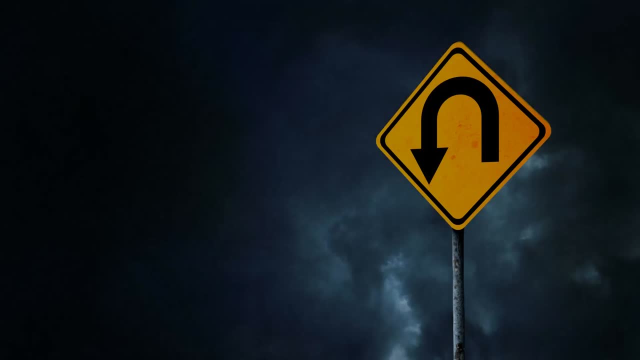 trueno y señal de camino equivocado video