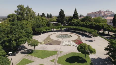 Beautiful-garden-and-public-park,-Castelo-Branco,-Portugal