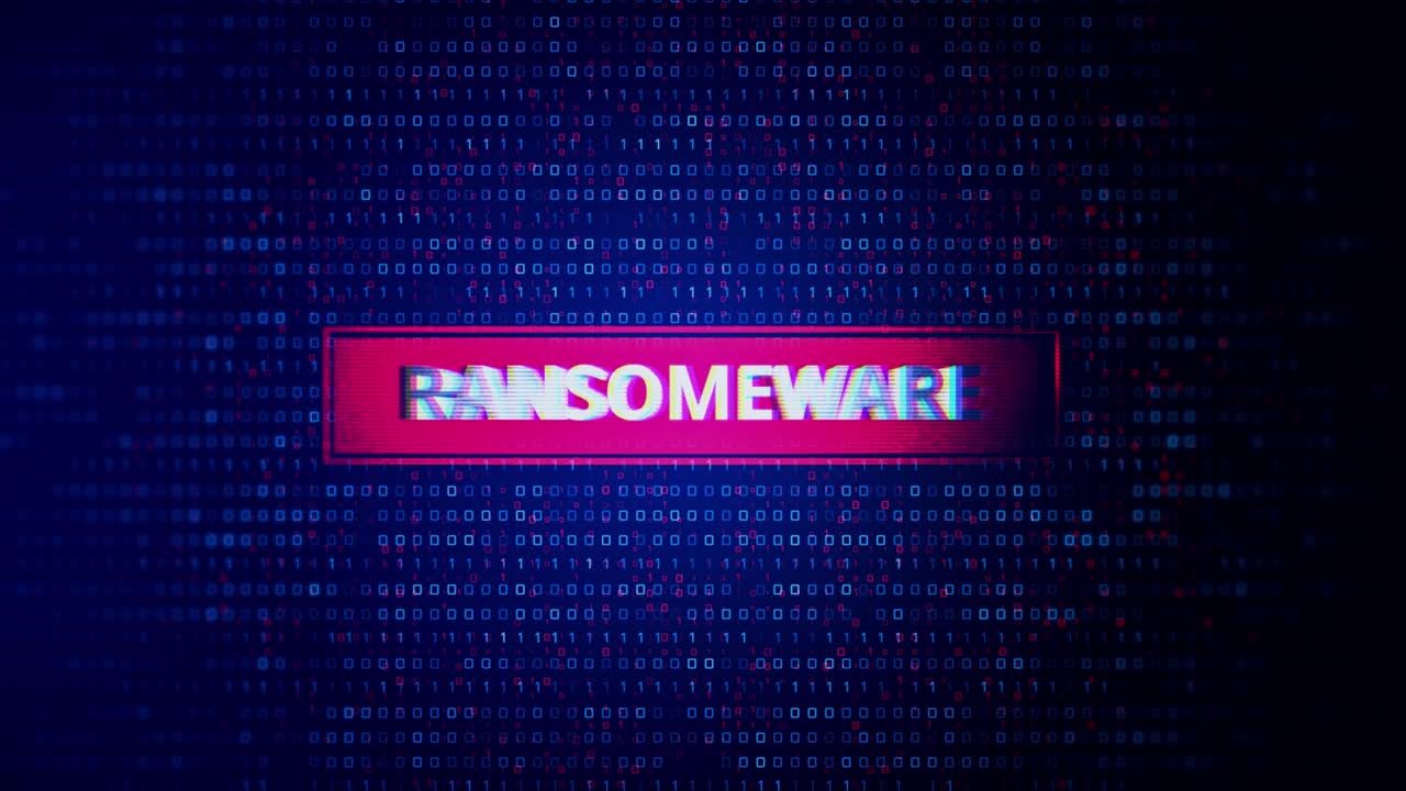 Ransomware glitch background loop Background Animation. hacker attack