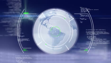 Animation-Der-Datenverarbeitung-Mit-Globus-über-Scope-Scanning