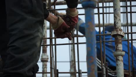 construction workers installing rebar