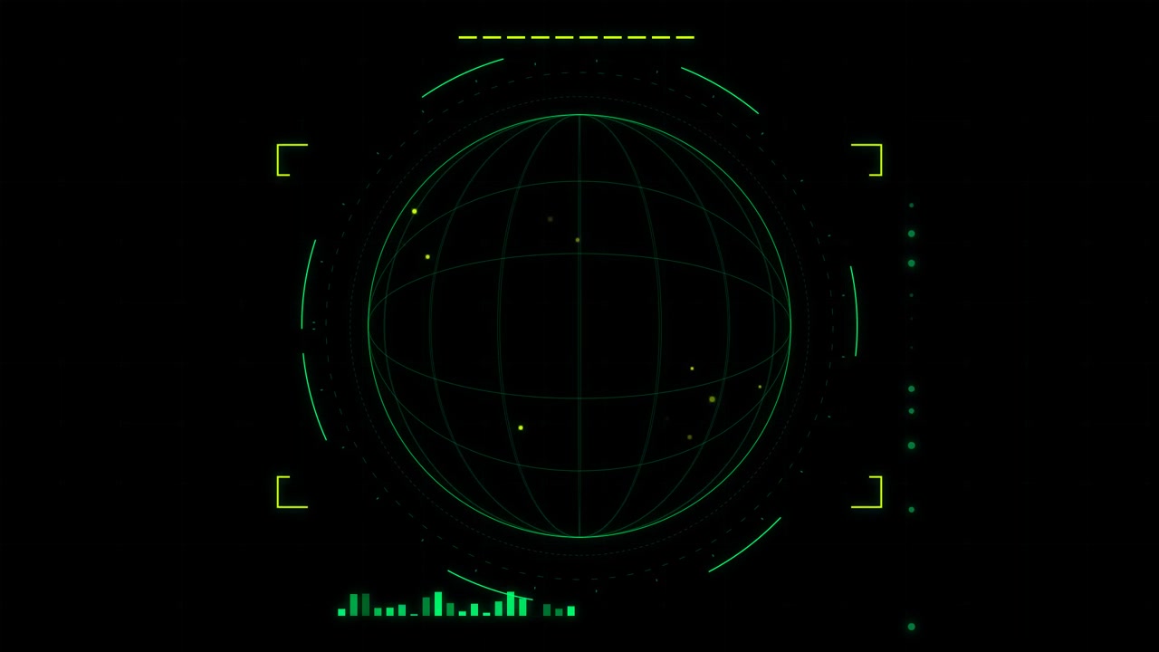 Interfaccia Radar a Globo Digitale con Movimento di Scansione