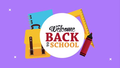 back to school time lettering with supplies