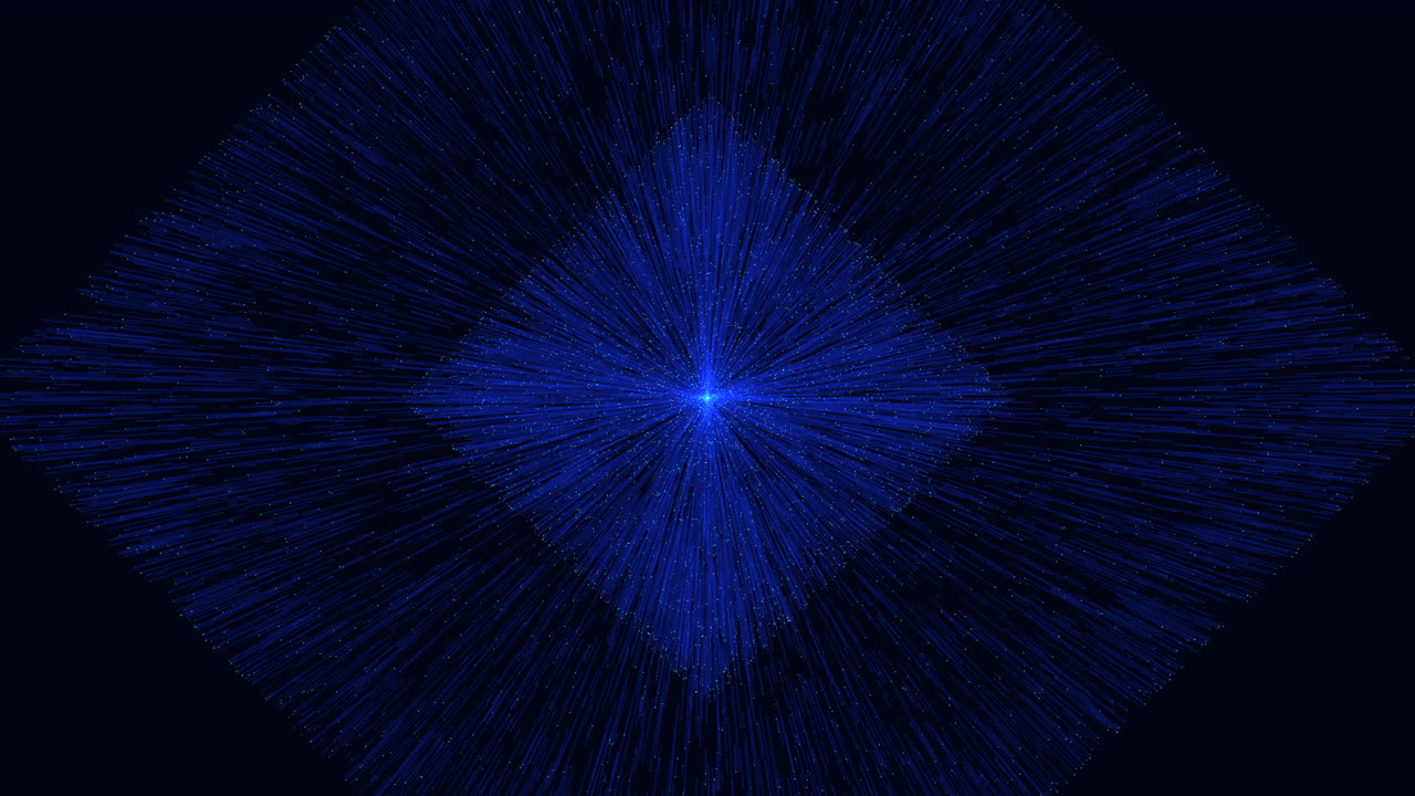 Dynamic blue radiating lines on circular background
