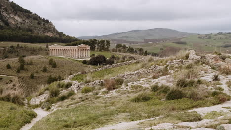ancient temple ruins in sicily landscape