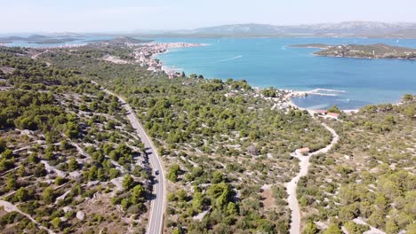 Vista-Aérea-De-Drones-De-La-Isla-De-Murter-Kornati-En-Dalmacia,-Croacia