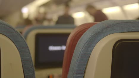 airplane interior with passengers