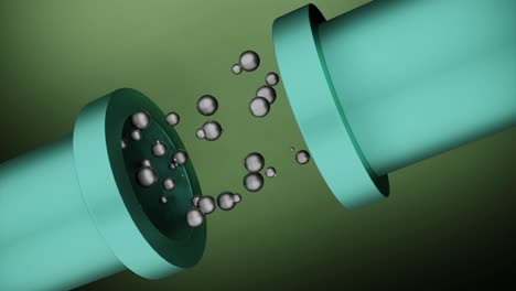 3d illustration of a pipe with spheres