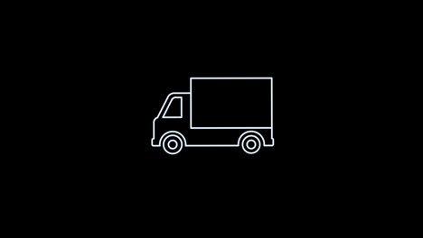 Lieferwagen-Symbol,-Animationsschleife,-Bewegungsgrafikvideo,-Transparenter-Hintergrund-Mit-Alphakanal