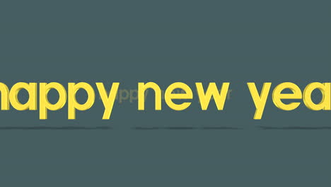 rolling happy new year text on green gradient