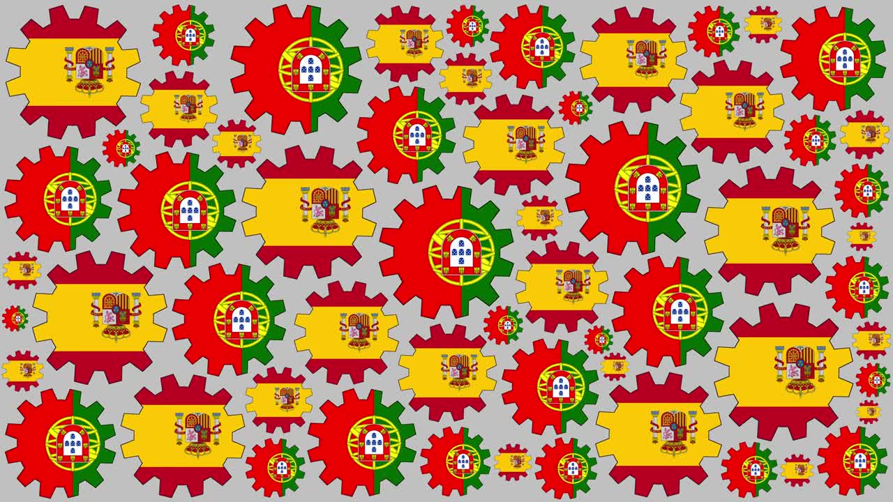 스페인과 포르투갈 발 기어 회전 배경