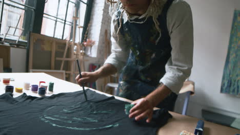 Artist in an art studio
