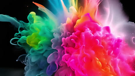 a colorful substance suspended in the air