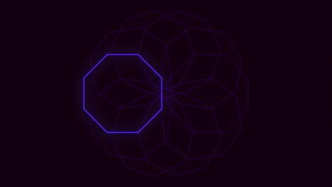 purple neon hexagons pattern in circle