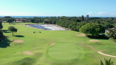 wide aerial view of the golf course, la romana country home