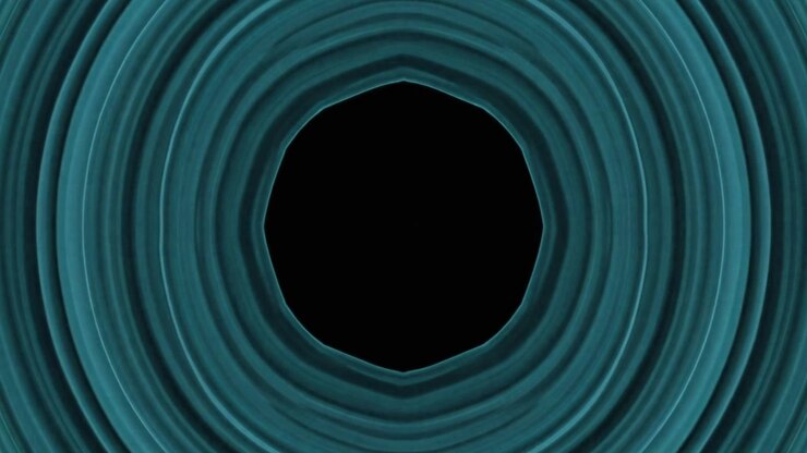 Círculos Concêntricos Abstratos Verde-Água Expandindo para Fora