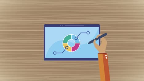 proceso creativo con un dispositivo de tableta