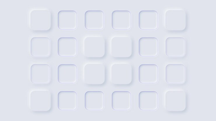 Abstract Neumorphic Grid Animation with Pulsing Light Effect