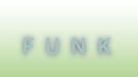 animation of funk text banner against grey gradient background