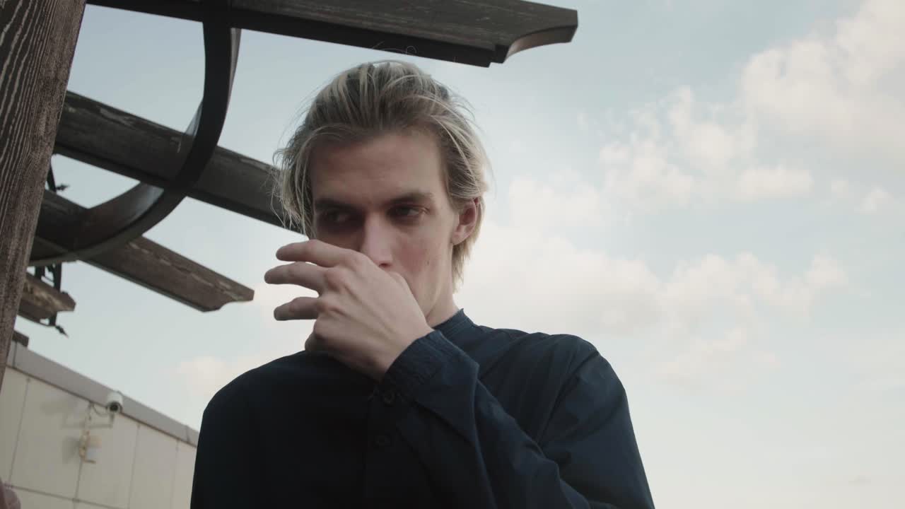 Young Man Under Pergola