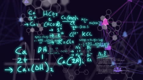 animation of scientific data processing over dark background