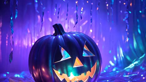 neon halloween pumpkin