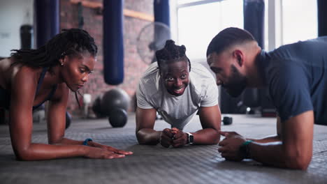 fitness group plank exercise