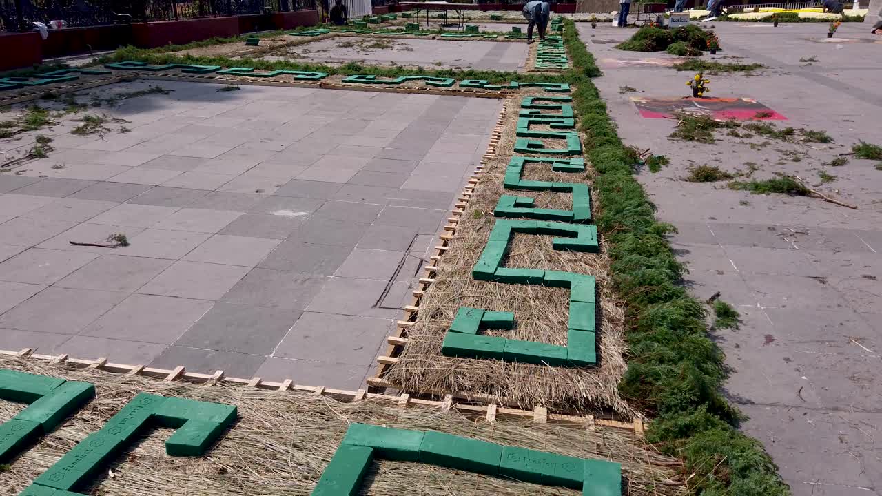 Creating a Floral Carpet: A Day of the Dead Tradition