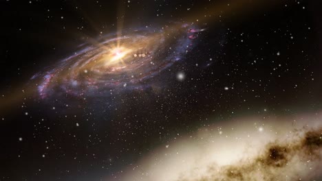 milky way galaxy moving nebula cloud background in the universe