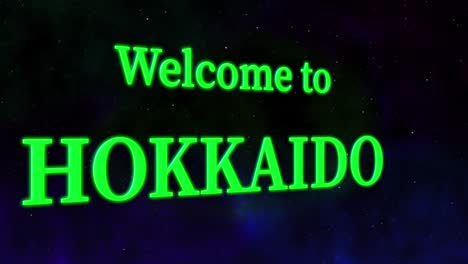 bienvenido a hokkaido mensaje de texto animación gráficos en movimiento