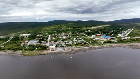 aerial-oribt-of-koyuk-alaska-in-4k