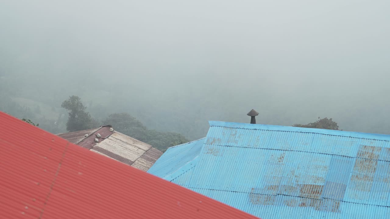 Ghorepani Village in Himalayas in Nepal, Small Place for Staying in a Teahouse while Trekking in Nepal on the Annapurna Circuit Trek