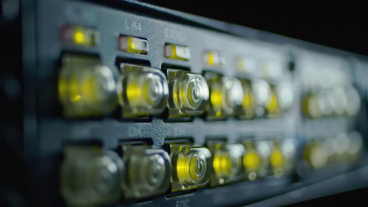 Close-up of electronic equipment control panel