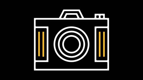 digital camera line icon animation with alpha