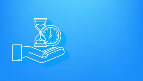 shadow timer and money in hands. clock and bag, time is money, fast loan, payment period, savings account. motion graphic