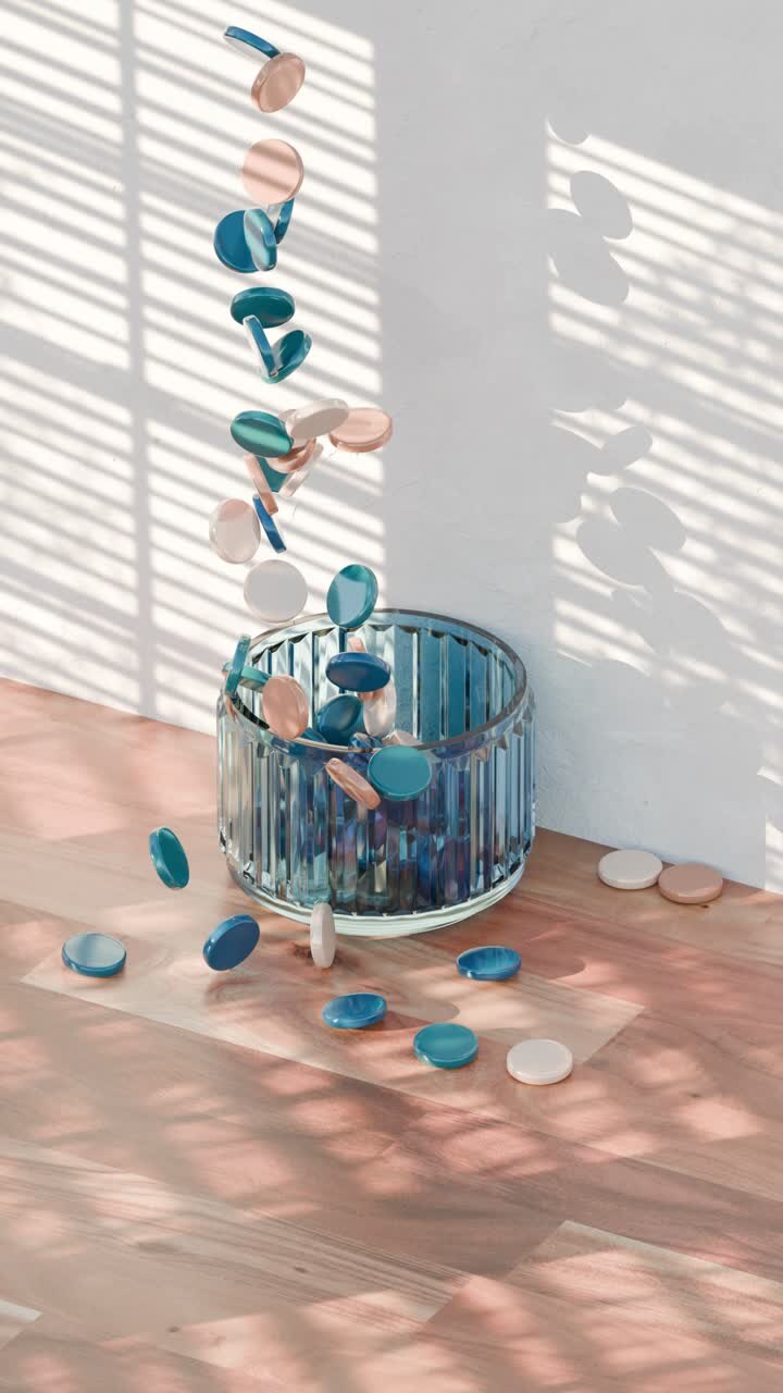 tigela decorativa elegante com objetos coloridos