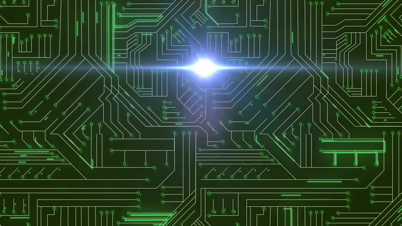 어두운 배경 위의 프로세서 소켓의 애니메이션