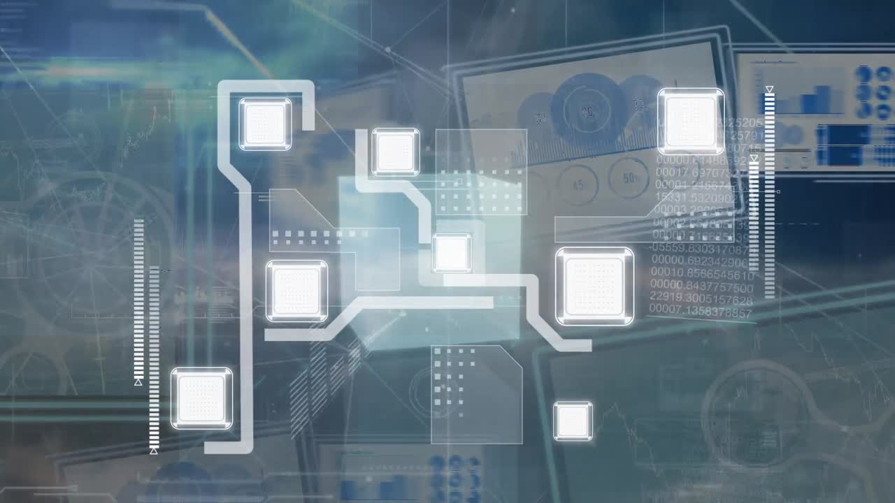 클라우드 상의 데이터 처리의 애니메이션